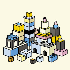 Fototapeta premium Creative lego cityscape