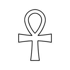 Ancient Egyptian Ankh Vector Icon &ndash; Sacred Life Symbol