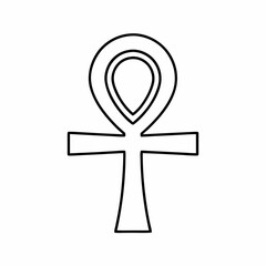 Ancient Egyptian Ankh Vector Icon &ndash; Sacred Life Symbol
