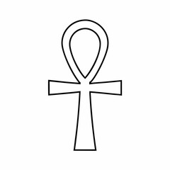 Ancient Egyptian Ankh Vector Icon &ndash; Sacred Life Symbol