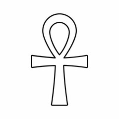 Ancient Egyptian Ankh Vector Icon &ndash; Sacred Life Symbol