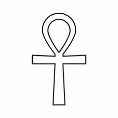 Ancient Egyptian Ankh Vector Icon &ndash; Sacred Life Symbol