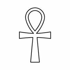 Ancient Egyptian Ankh Vector Icon &ndash; Sacred Life Symbol