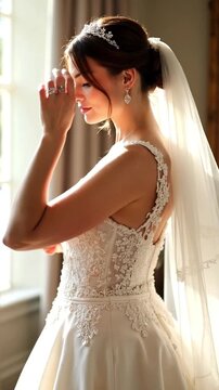 bride in white dress