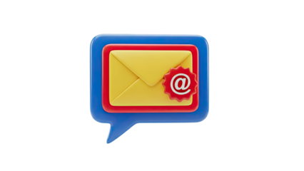 3D Email Icon within a Speech Bubble