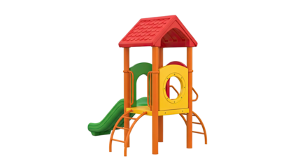 Colorful Playground Structure with Slide and Ladder
