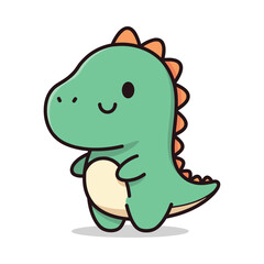 Obraz premium Adorable Cartoon Dinosaur Illustration for Kids