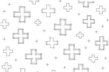 White background featuring an isolated seamless blueprint cross texture
