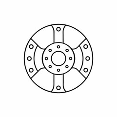 Ancient Shield Vector Outline Design