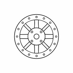 Ancient Shield Vector Outline Design