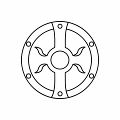 Ancient Shield Vector Outline Design
