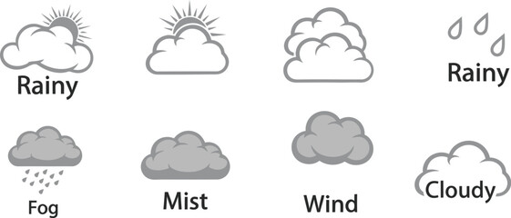 Weather forecast icon in silhouette vector design