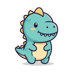 Adorable Cartoon Dinosaur Character Illustration