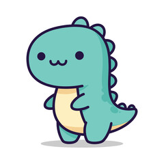 Obraz premium Adorable Cartoon Dinosaur Illustration