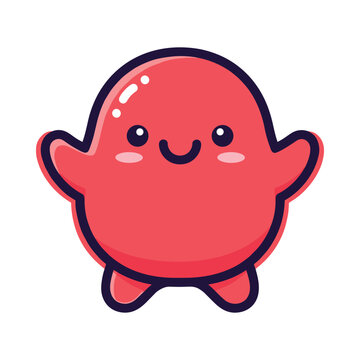Adorable Red Ghost Character Illustration