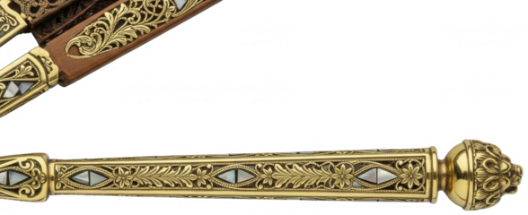 Antique Dagger png Vintage Knife cutout Ceremonial Sword png Historical Weapon cutout Ornamental Blade png Decorative Hilt cutout Gold Handle png
