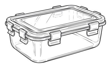 Clear food storage container with secure airtight lid and four locking clasps, ideal for kitchen organization, meal preparation, and preserving freshness of leftovers.