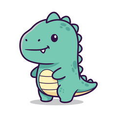 Cute Cartoon Dinosaur Illustration