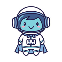 Cute Cartoon Astronaut Character Illustration