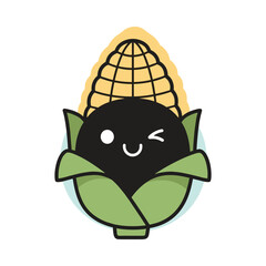 Cute Cartoon Corn Character Illustration