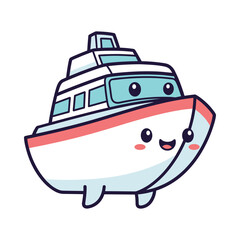 Cartoon Ferry Boat Illustration