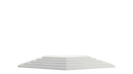 White Staircase Pedestal Isolated on Transparent Background