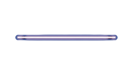 Glowing fluorescent tube light isolated on transparent background