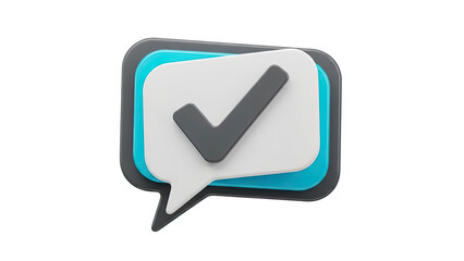3D Speech Bubble with Checkmark