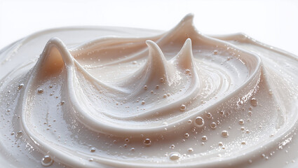 Luxurious Creamy Swirls Smooth Texture with Elegant Peaks  Delicate Bubbles.