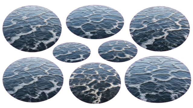 Bubbling Water Surface Texture Elements Isolated on Transparent Background - Powered by Adobe