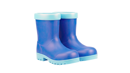 Blue Rubber Rain Boots
