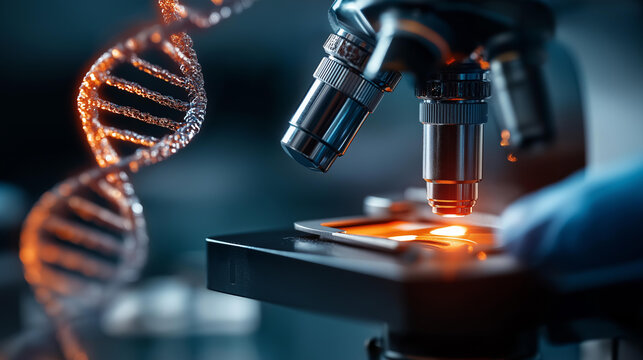 DNA structure microscope world biotechnology natural universe observed at microscopic or submicroscopic level, genetic material visualization, molecular biology imaging, genomic research detail,