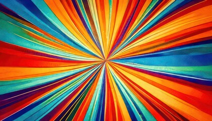 Fototapeta premium Vibrant Burst of Colors - A Captivating Abstract Composition with Radial Symmetry and Dynamic Energy.