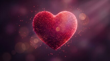 red heart on a dark background