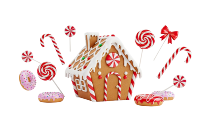 Gingerbread House and Christmas Candies