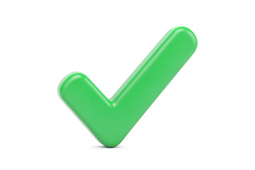 Green Check Mark Icon Isolated on White Background