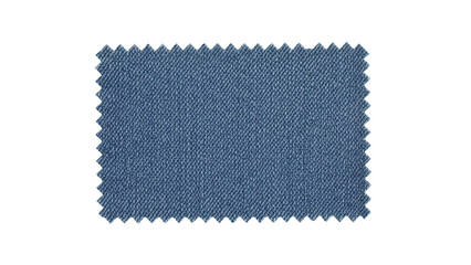 Blue Textured Fabric Swatch Isolated on Transparent Background
