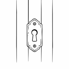 Antique Vintage Keyhole Vector Illustration