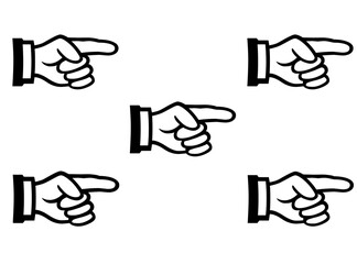 Group of Pointer Hand Icons