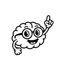 brain doodle line clip art illustration idea