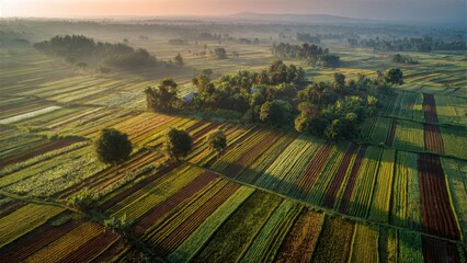 Aerial View of Farmland