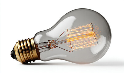 Vintage Edison Style Incandescent Light Bulb Isolated on White