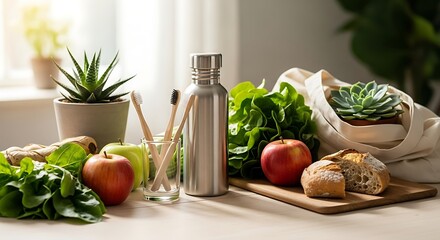 Sustainable Living Zero Waste Lifestyle Eco Friendly Products Fresh Produce