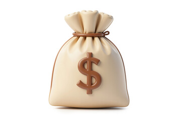Soft Clay 3D Money Bag Icon with Dollar Sign