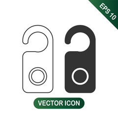 Door Hanger Sign Icon Set