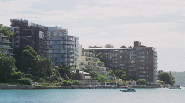 Apartment blocks by the harbour in Double Bay, Sydney, Australia