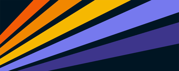 Abstract background of rainbow groovy Wavy Line design in 1970s Hippie Retro style. Vector pattern ready to use for cloth, textile, wrap and other.