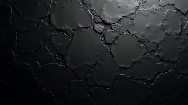 Dark Textured Surface with Cracked Pattern.