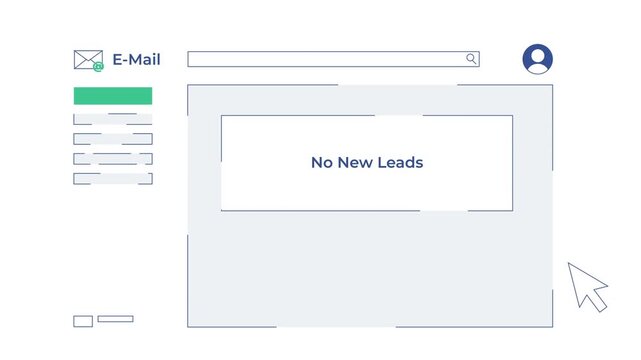Empty Email Inbox Showing No New Leads, Business Marketing and CRM Concept