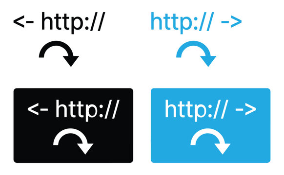 https icon Sign set. HTTP to HTTPS secure web connection upgrade icons. Url web vector icons set. 